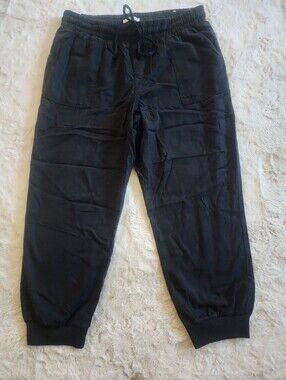 Maurices Black Drawstring Joggers with Patch Pockets